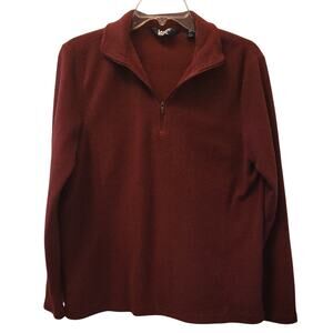 Lands' End Women's Maroon Zip-Up Sweater Size Medium 10-12